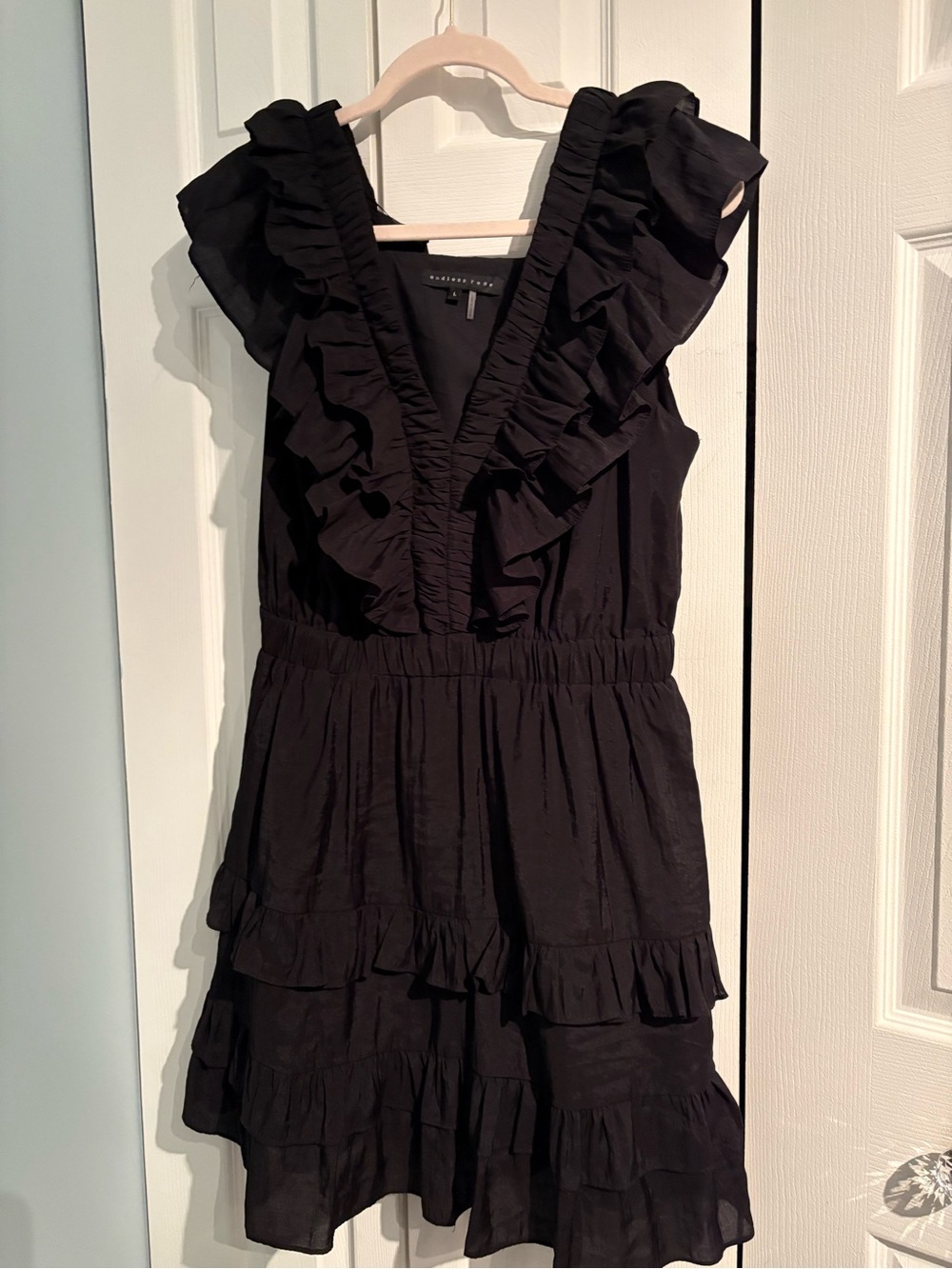 Endless Rose Black Ruffle Mini Dress